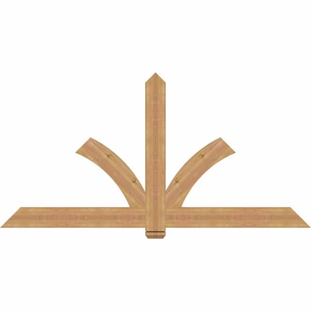 Ekena Millwork Redmond Smooth Timber Gable Bracket, Western Red Cedar, 84"W x 42"H x 1 1/2"D x 5 1/2"F, 12/12 Pitch GBW084X42X0206RED00SWR